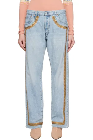 Conner Ives Blue Reconstituted Bullion Jeans
