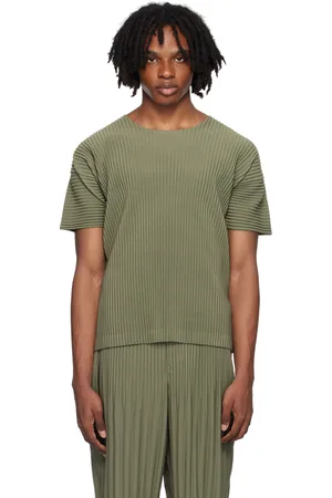 Issey Miyake Green Color Pleats T-Shirt