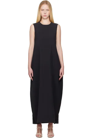Rohe Black Hammered Silk Shaped Maxi Dress