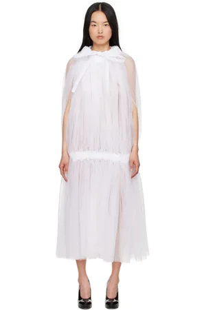 NOIR KEI NINOMIYA White Cape Midi Dress
