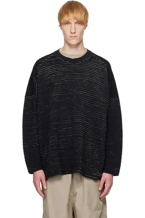 JAN JAN VAN ESSCHE Black Linen Cotton Yarn Knit#70 Sweater
