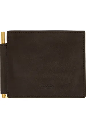 Tom Ford Brown Nubuck Money Clip Wallet
