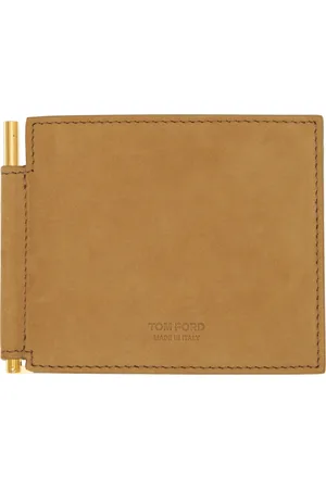 Tom Ford Tan Nubuck Money Clip Wallet
