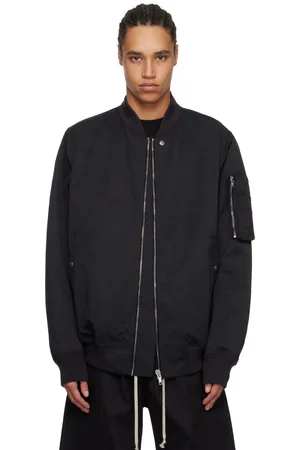 Rick Owens Black Hollywood Classic Flight Bomber Jacket