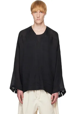 JAN JAN VAN ESSCHE Black Fine Cavalry Twill Tunic#38 Shirt