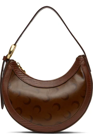 Marine Serre Brown Moon Airbrushed Leather Eclips Mini Bag