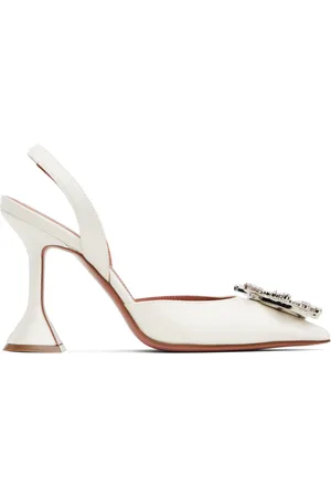 Amina Muaddi White Begum Sling Heels
