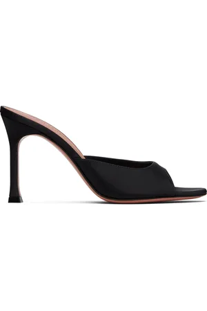 Amina Muaddi Black Alexa Slipper 95 Heeled Sandals