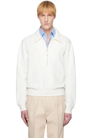 Tom Ford Off-White Cotton Cashmere Zip Rugby Jacket