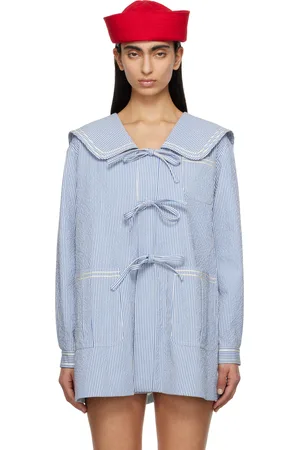 BODE Blue Club Stripe Sailor Coat