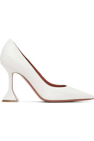 Amina Muaddi White Ami Pump Heels