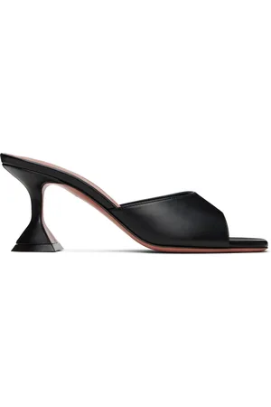 Amina Muaddi Black Lupita Slipper 70 Heeled Sandals