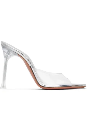 Amina Muaddi SSENSE Exclusive Transparent Alexa Glass 105 Heeled Sandals