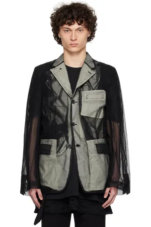 Comme des Garçons Black Nylon Tulle & Cotton Cloth Blazer