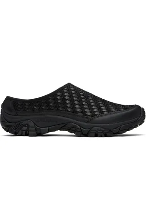 Merrell Black Moab 2 Slide Leather Woven Loafers