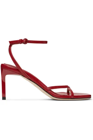 Dear Frances Red Criss Leather Heeled Sandals