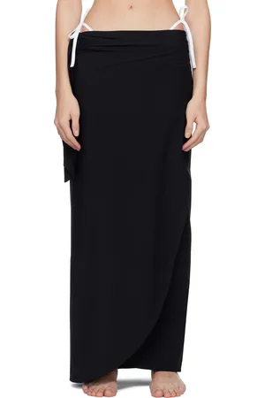 Hunza G Black Long UPF 50+ Sarong Cover-up Skirt
