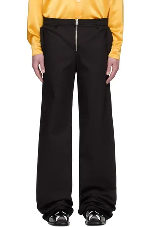 Andrej Gronau Black Front Zip Flap Pocket Denim Trousers