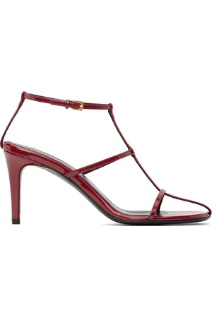 Khaite Red Cage Heeled Sandals