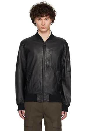 Belstaff Black Marker Leather Bomber Jacket