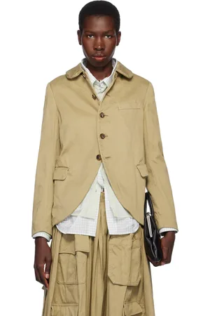 Comme des Garçons Khaki Cotton Twill Garment Washed Blazer