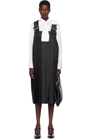 Comme des Garçons Black Polyester Gabardine Midi Dress