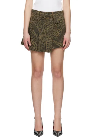 Andersson Bell Khaki Leopard Wrap Skort