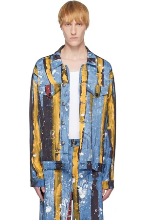Charles Jeffrey Loverboy Navy & Blue Silky Oversized 