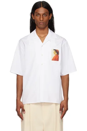 Marni White Dante Patch Poplin Bowling Shirt
