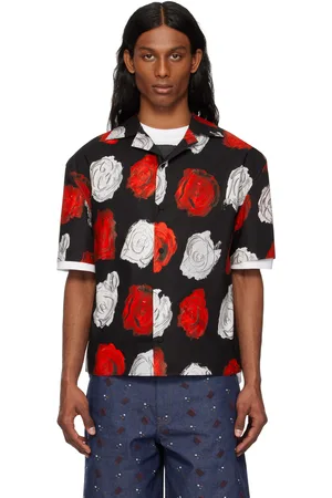 Marni Black Mercury Print Poplin Bowling Shirt