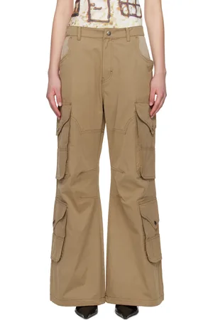 Andersson Bell Beige Waxed Utility Pocket Cargo Pants