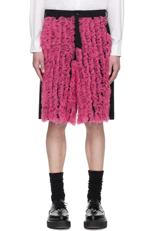 Comme des Garçons Black & Pink Wool Gabardine Medium & Nylon Tulle Shorts