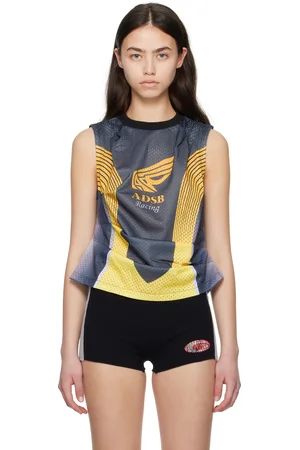 Andersson Bell Gray & Yellow Racing Reworked Tank Top