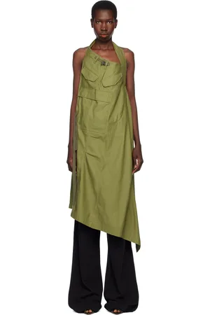 JUNYA WATANABE Khaki Cotton Midi Dress