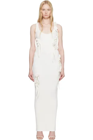 COPERNI White Knitted Ribbon Long Tank Maxi Dress