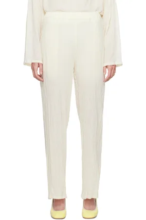 Issey Miyake Off-White Karami Wool Trousers