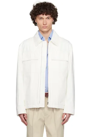 Salvatore Ferragamo White Applied Pockets Denim Jacket