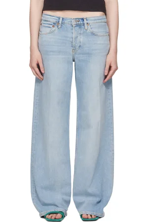 RE/DONE Blue Comfort Mid Rise Wide Leg Jeans