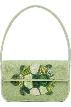 Staud Green Tommy Beaded Bag