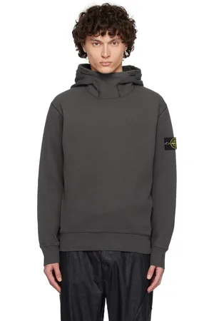 Stone Island Gray Organic Cotton Waffle Fleece Hoodie