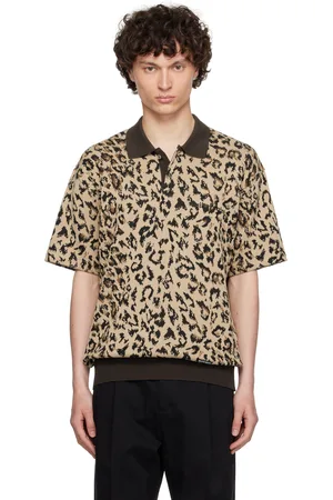 Wacko Maria Beige Jacquard Knit Polo