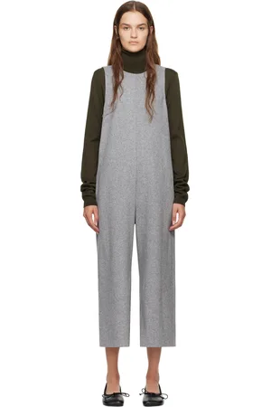 Maison Margiela Gray Wool White Stitching Jumpsuit