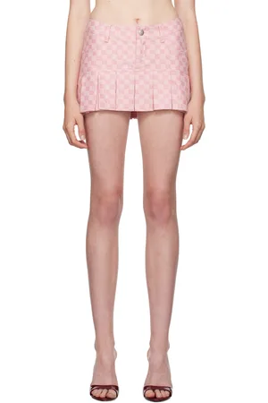 MISBHV Pink Classic Monogram Pleated Miniskirt