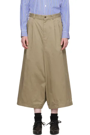 Comme des Garçons Khaki Cotton Twill Garment Washed Trousers