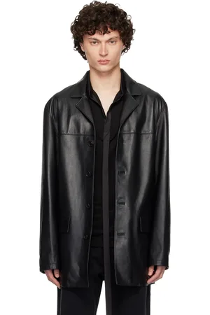 1017 ALYX 9SM Black Four Button Leather Blazer