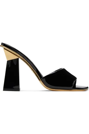 VALENTINO GARAVANI Black One Stud Hyper Heeled Sandals