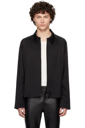 AARON ESH Black Darted Neck Wool Jacket
