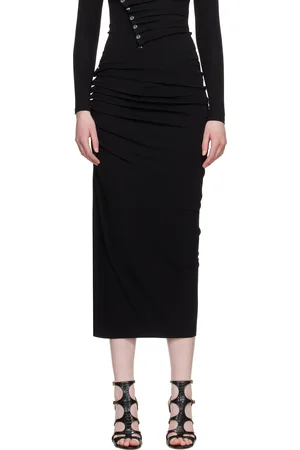 Paco rabanne Black Jersey Midi Skirt