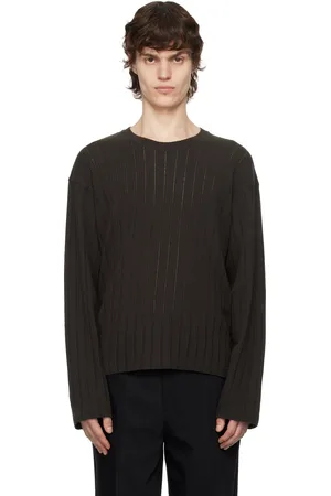 mfpen Brown LS Round Neck Sweater