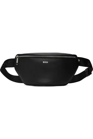 HUGO BOSS Black Saffiano Leather Belt Bag